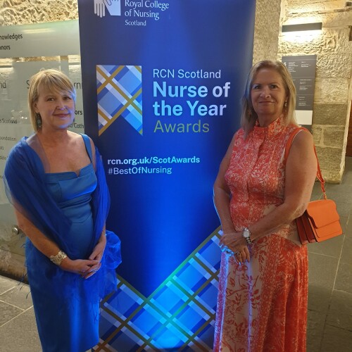 Vivienne Wilson and Lesley Stephen at RCN Scotland award ceremony